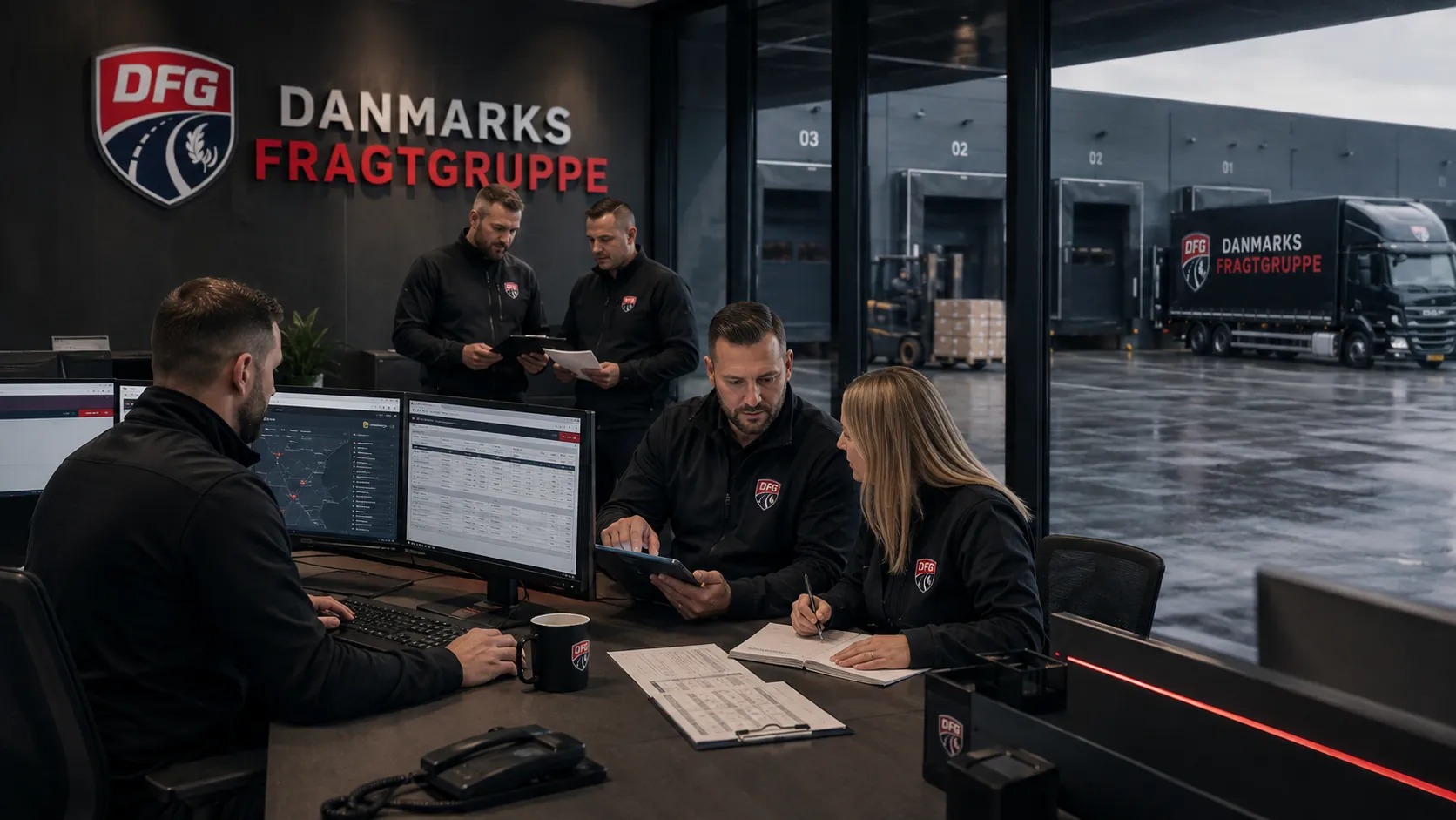 Konceptvisualisering af driftsteam i samarbejde