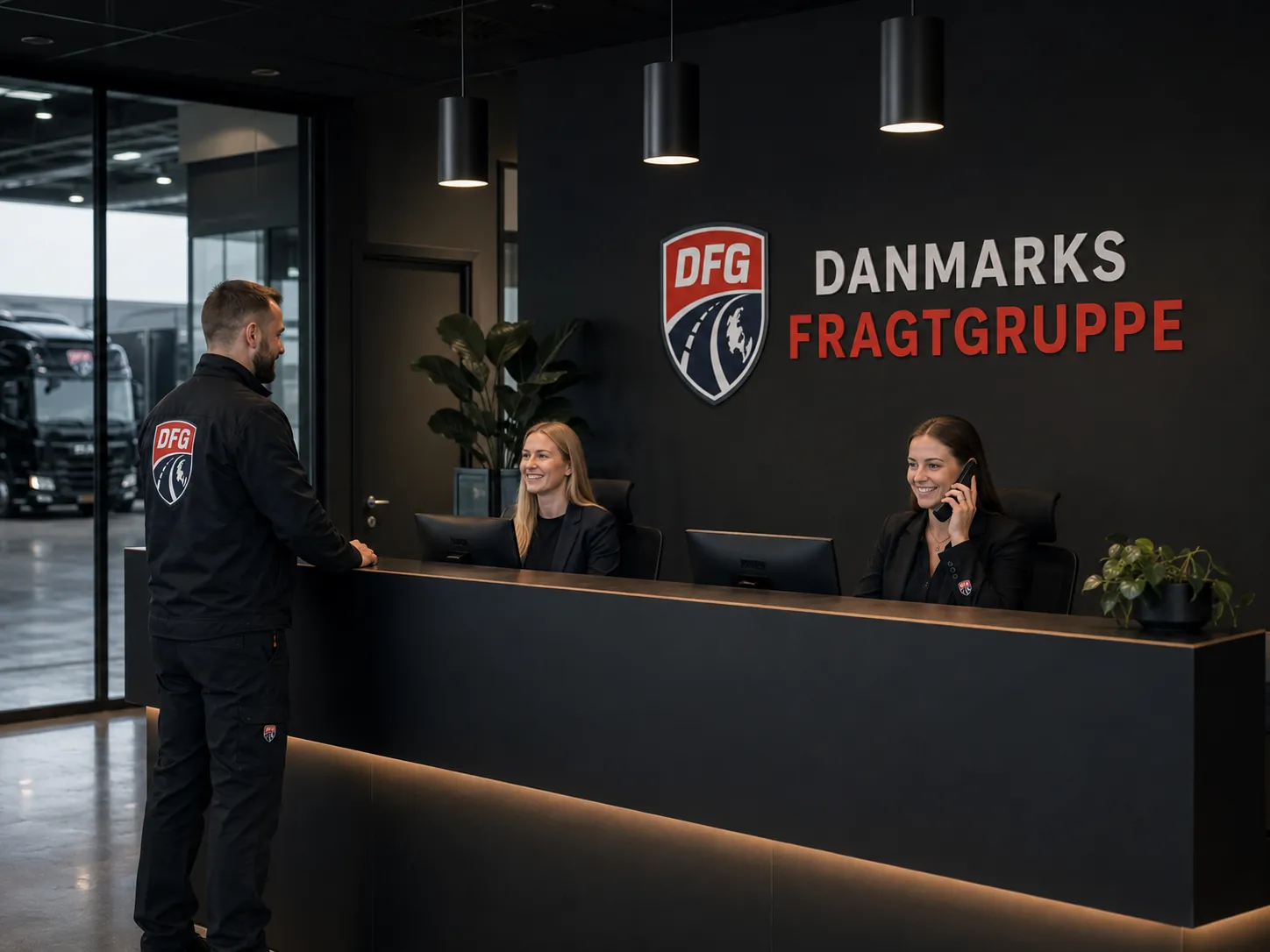 Konceptvisualisering af reception og kundemodtagelse